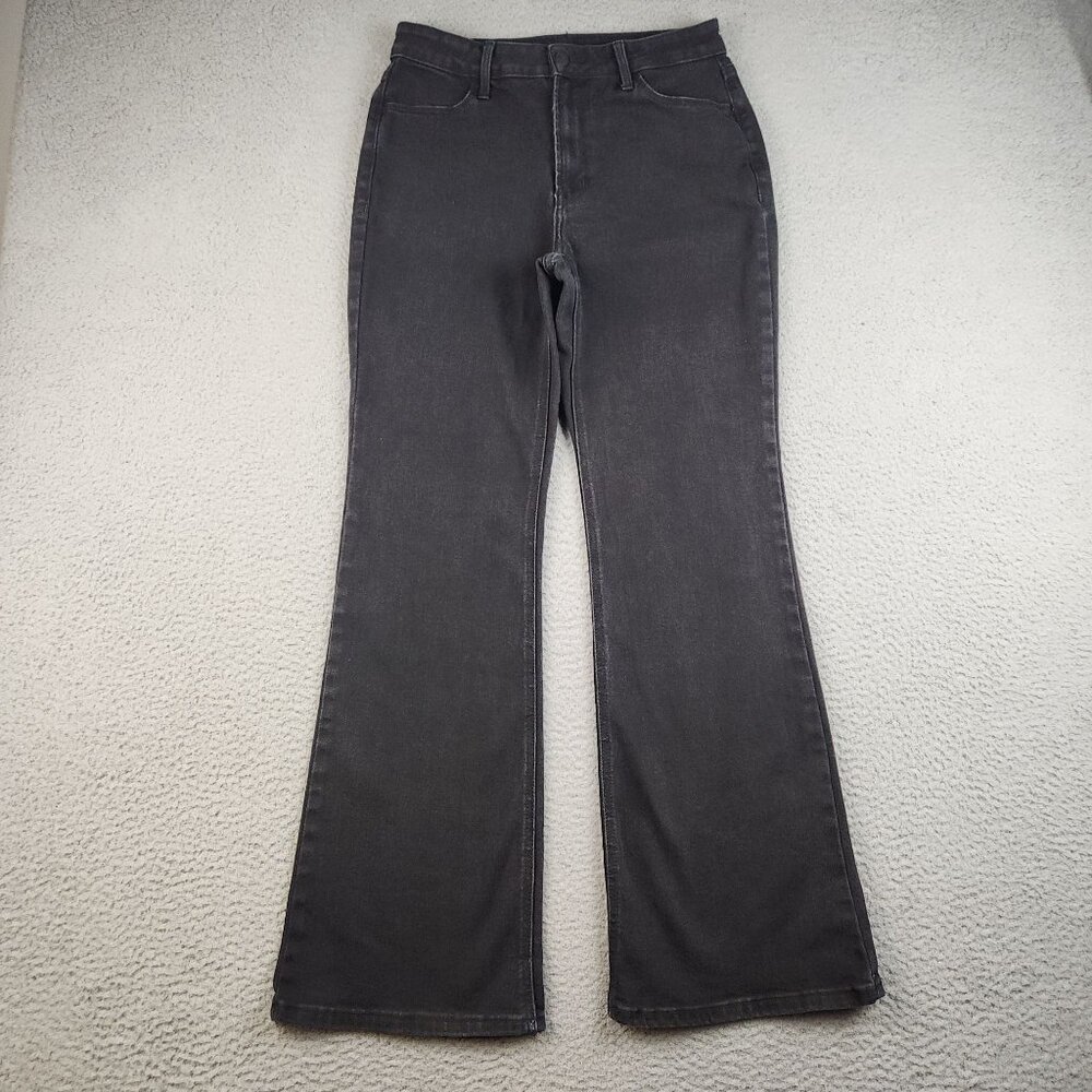 Old‎ Navy Jeans Women's 10 High Rise Flare Black Stretch Denim Pants Wide Leg
